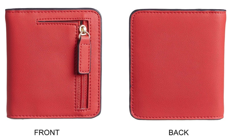 Gostwo Small Wallet for Women, Credit Card Holder Wallet, Slim Rfid Wallet Women, Compact Bifold Luxury Genuine Leather Pocket Passport Wallet Ladies Girls Mini Purse Travel with ID Window, Red - Image 5